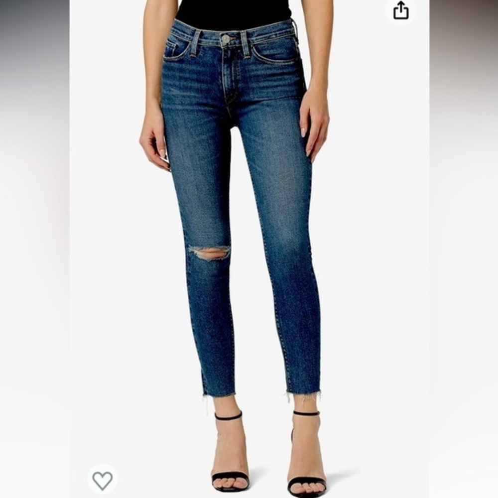 Hudson Barbara Distressed High Rise Super Skinny Jeans, Size 30